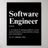 Software Engineer Grappige Engineering Definitie Poster (Voorkant)