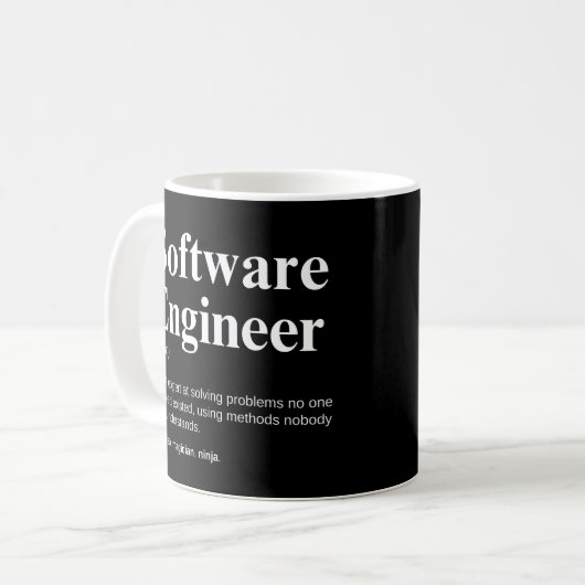 Software Engineer Grappige Engineering Uitdrukking Koffiemok (Voorkant links)