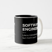 Software Engineer Grappige Engineering Uitdrukking Tweekleurige Koffiemok (Voorkant rechts)