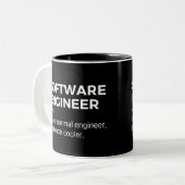 Software Engineer Grappige Engineering Uitdrukking Tweekleurige Koffiemok (Voorkant links)