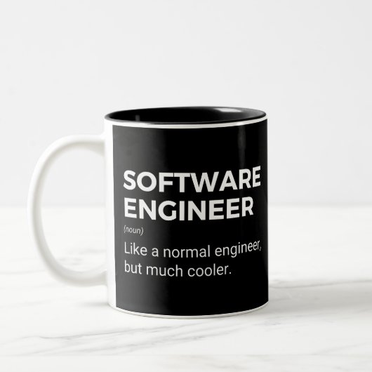 Software Engineer Grappige Engineering Uitdrukking Tweekleurige Koffiemok (Links)
