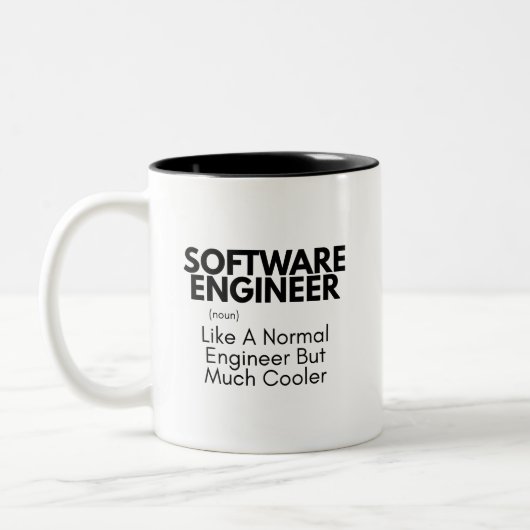 Software Engineer, grappige techniek Tweekleurige Koffiemok (Links)