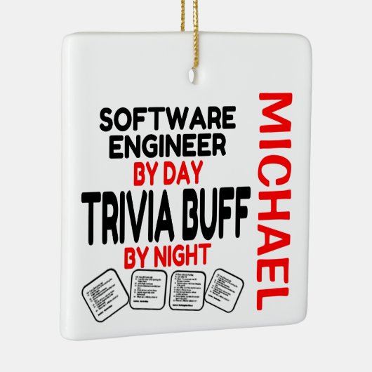 Software Engineer houdt van spelen Trivia CUSTOM Keramisch Ornament (Rechts)