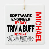 Software Engineer houdt van spelen Trivia CUSTOM Keramisch Ornament (Achterkant)