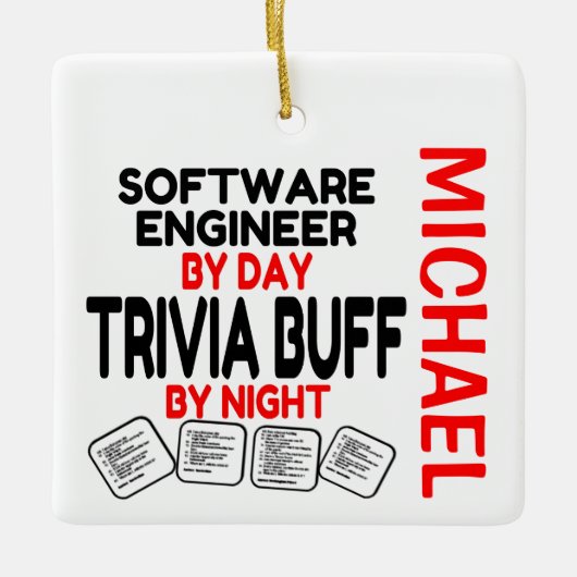 Software Engineer houdt van spelen Trivia CUSTOM Keramisch Ornament (Voorkant)