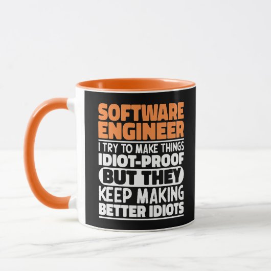 Software Engineer Ik probeer dingen grappig te mak Mok (Links)