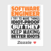 Software Engineer Ik probeer dingen grappig te mak Sticker (Vel)