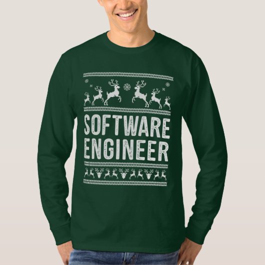 Software Engineer Lelijke Kersttrui T-shirt (Voorkant)