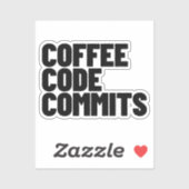 Software Engineer Leven - Coffee Code Commits Ontw Sticker (Vel)