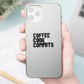Software Engineer Leven - Coffee Code Commits Ontw Sticker (Telefoon)