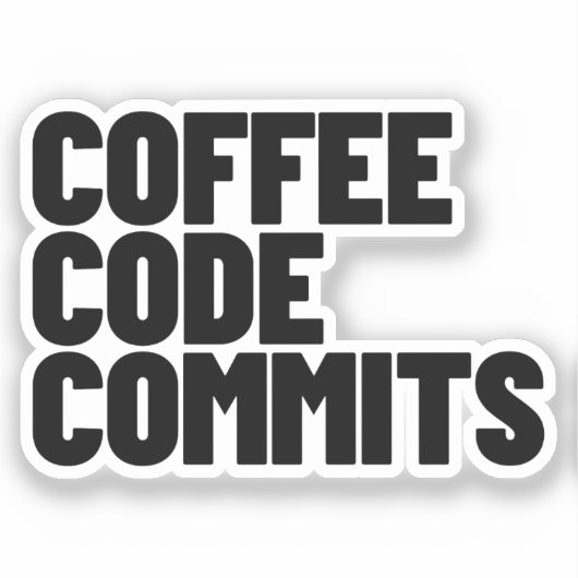 Software Engineer Leven - Coffee Code Commits Ontw Sticker (Voorkant)