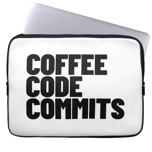 Software Engineer Leven - Koffie Code Commits Ontw Laptop Sleeve (Voorkant)