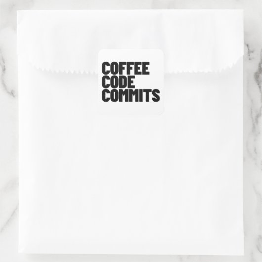 Software Engineer Leven - Koffie Code Commits Ontw Vierkante Sticker (Tas)