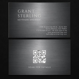 Software Engineer Metallic QR-code Visitekaartje