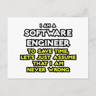 Software Engineer...neem aan dat ik het nooit mis  Briefkaart