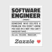 Software Engineer Noun Computer Geek Coding Lover Sticker (Vel)