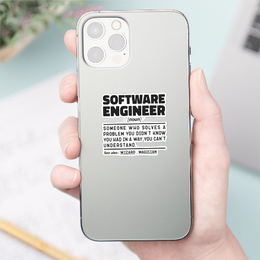Software Engineer Noun Computer Geek Coding Lover Sticker (Telefoon)
