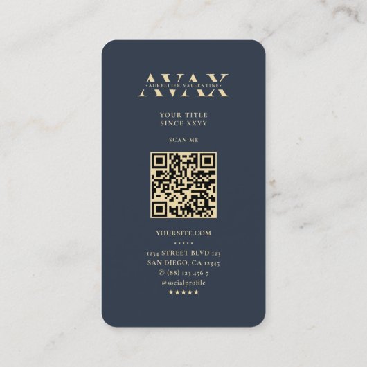 Software Engineer Ontwikkelaar Modern Donkerblauw Visitekaartje (Achterkant)