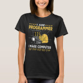 Software Engineer Oranje Kat Programmeur Maakt Com T-shirt (Voorkant)