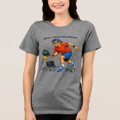 Software Engineer Playing Pickleball with a Paddle Tri-Blend Shirt (Voorkant)