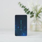 Software Engineer Programmeur Modern Neon Blauw Visitekaartje (Staand voorkant)