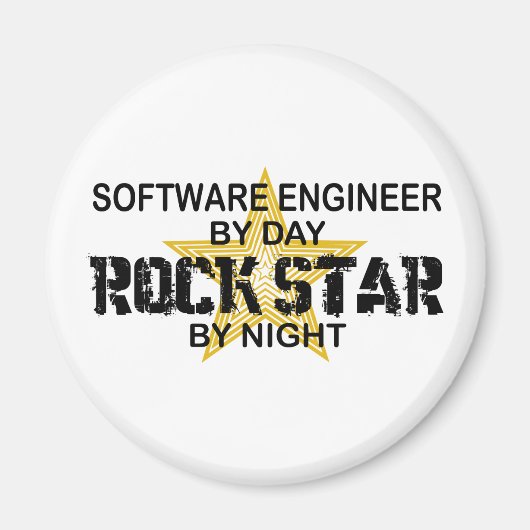 Software Engineer Rock Star by Night Magneet (Voorkant)