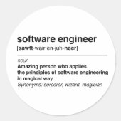 Software engineer ronde sticker (Voorkant)