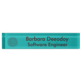 Software Engineer Teal Bureaublad Naambord (Voorkant)