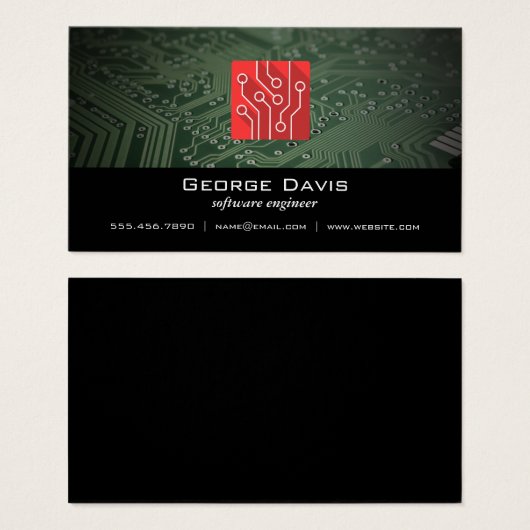 Software engineer | Technische Logo Visitekaartje (Voorkant /achterkant)