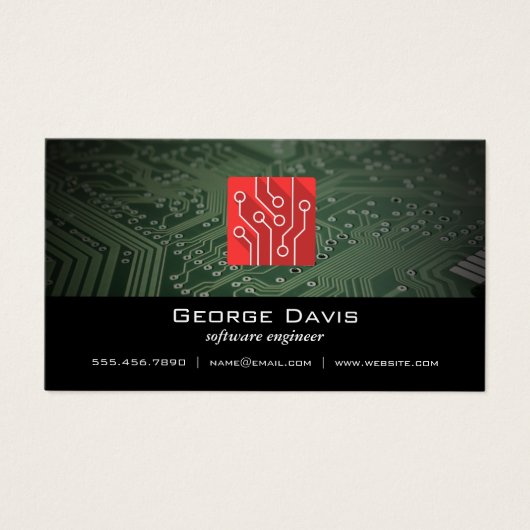 Software engineer | Technische Logo Visitekaartje (Voorkant)