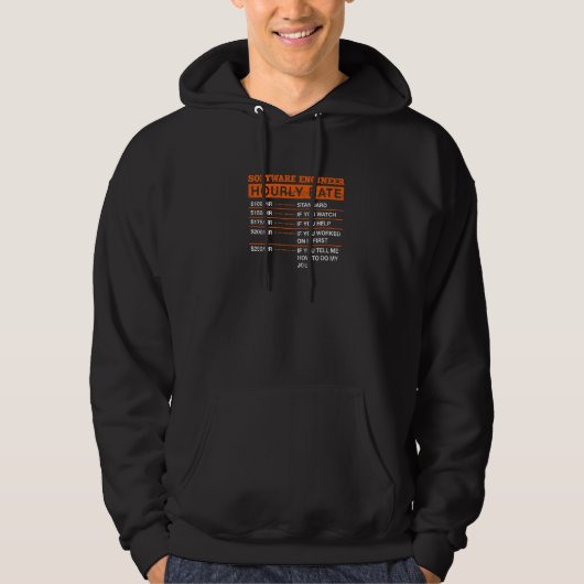 Software Engineer Uurtarief Ontwikkelaar Beroep Hoodie (Voorkant)