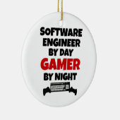 Software Engineer van Day Gamer by Night Keramisch Ornament (Rechts)
