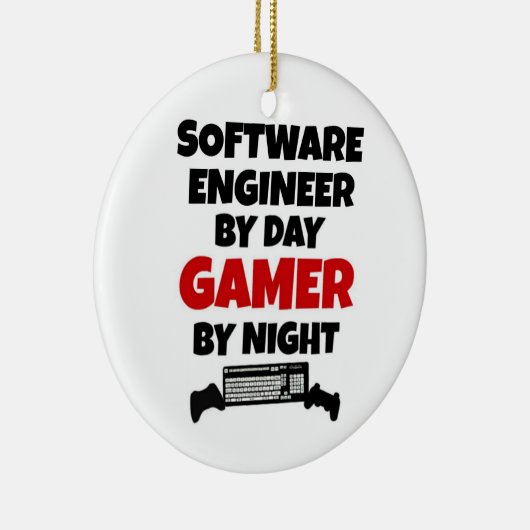 Software Engineer van Day Gamer by Night Keramisch Ornament (Rechts)