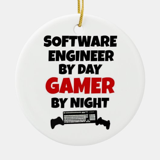 Software Engineer van Day Gamer by Night Keramisch Ornament (Voorkant)