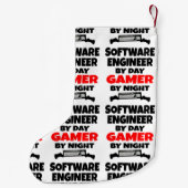 Software Engineer van Day Gamer by Night Kleine Kerstsok (Achterkant)