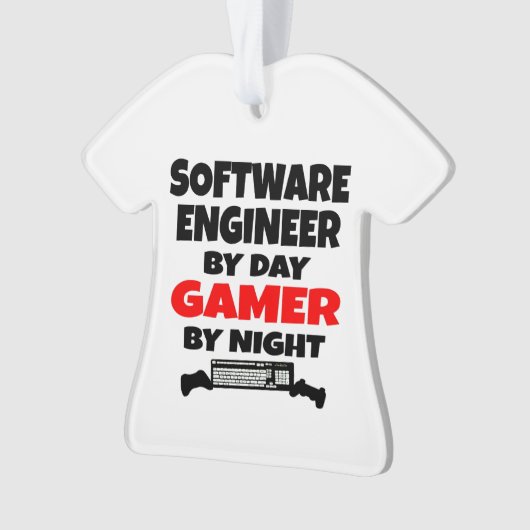 Software Engineer van Day Gamer by Night Ornament (voorkant)
