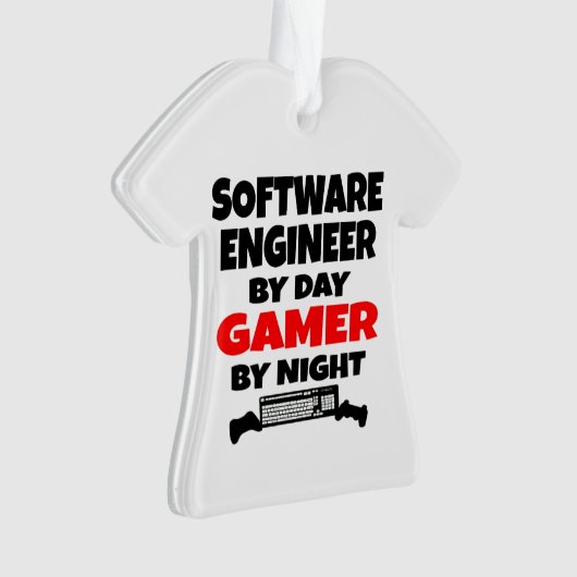 Software Engineer van Day Gamer by Night Ornament (voorkant)
