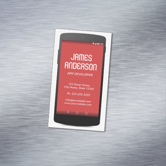Software engineer van Mobile Phone App Engineer Magnetisch Visitekaartje (Voorbeeld)