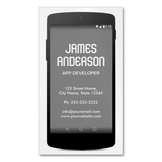 Software engineer van Mobile Phone App Engineer Magnetisch Visitekaartje (Voorkant Verticaal)