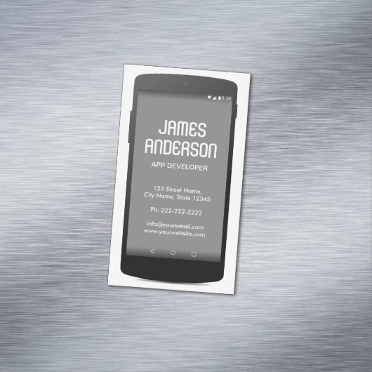Software engineer van Mobile Phone App Engineer Magnetisch Visitekaartje (Voorbeeld)