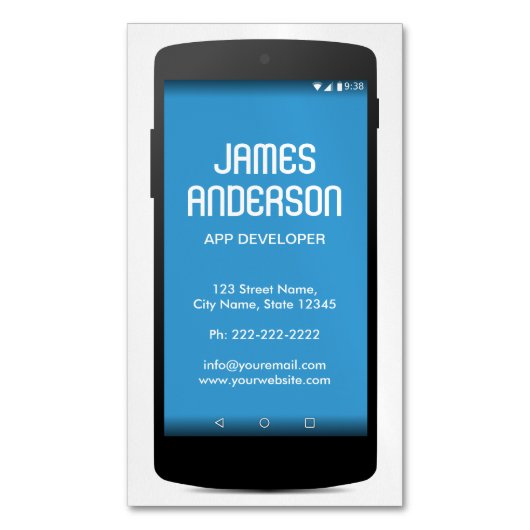 Software engineer van Mobile Phone App Engineer Magnetisch Visitekaartje (Voorkant Verticaal)