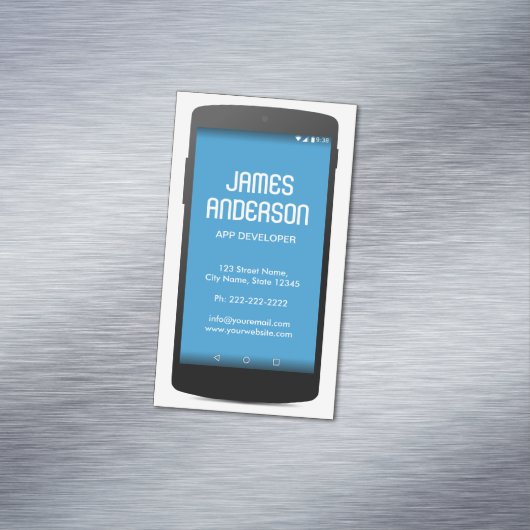 Software engineer van Mobile Phone App Engineer Magnetisch Visitekaartje (Voorbeeld)