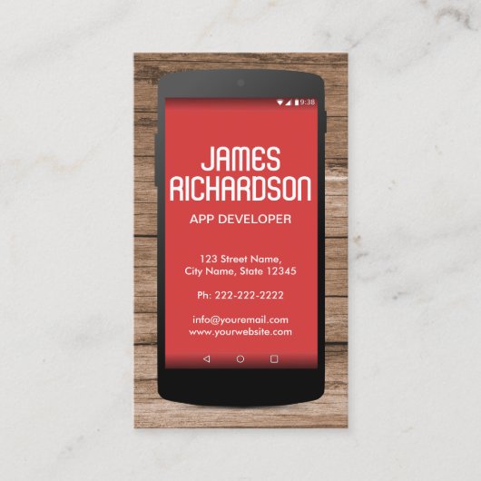 Software engineer van Mobile Phone App Engineer Visitekaartje (Voorkant)