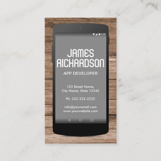 Software engineer van Mobile Phone App Engineer Visitekaartje (Voorkant)