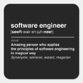 Software engineer vierkante sticker (Voorkant)