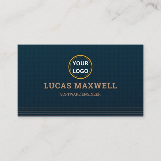 Software Engineer Visitekaartje Gold Blue Modern (Voorkant)