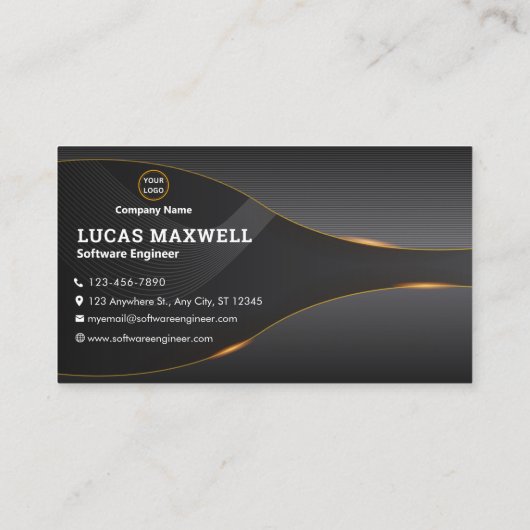 Software Engineer Visitekaartjes Black Business (Achterkant)