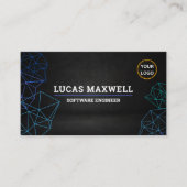 Software Engineer Visitekaartjes zwart Futuristic (Voorkant)
