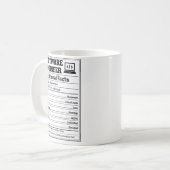 Software Engineer Voedingswaarde Grappige Codering Koffiemok (Voorkant links)