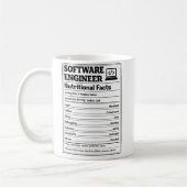 Software Engineer Voedingswaarde Grappige Codering Koffiemok (Links)